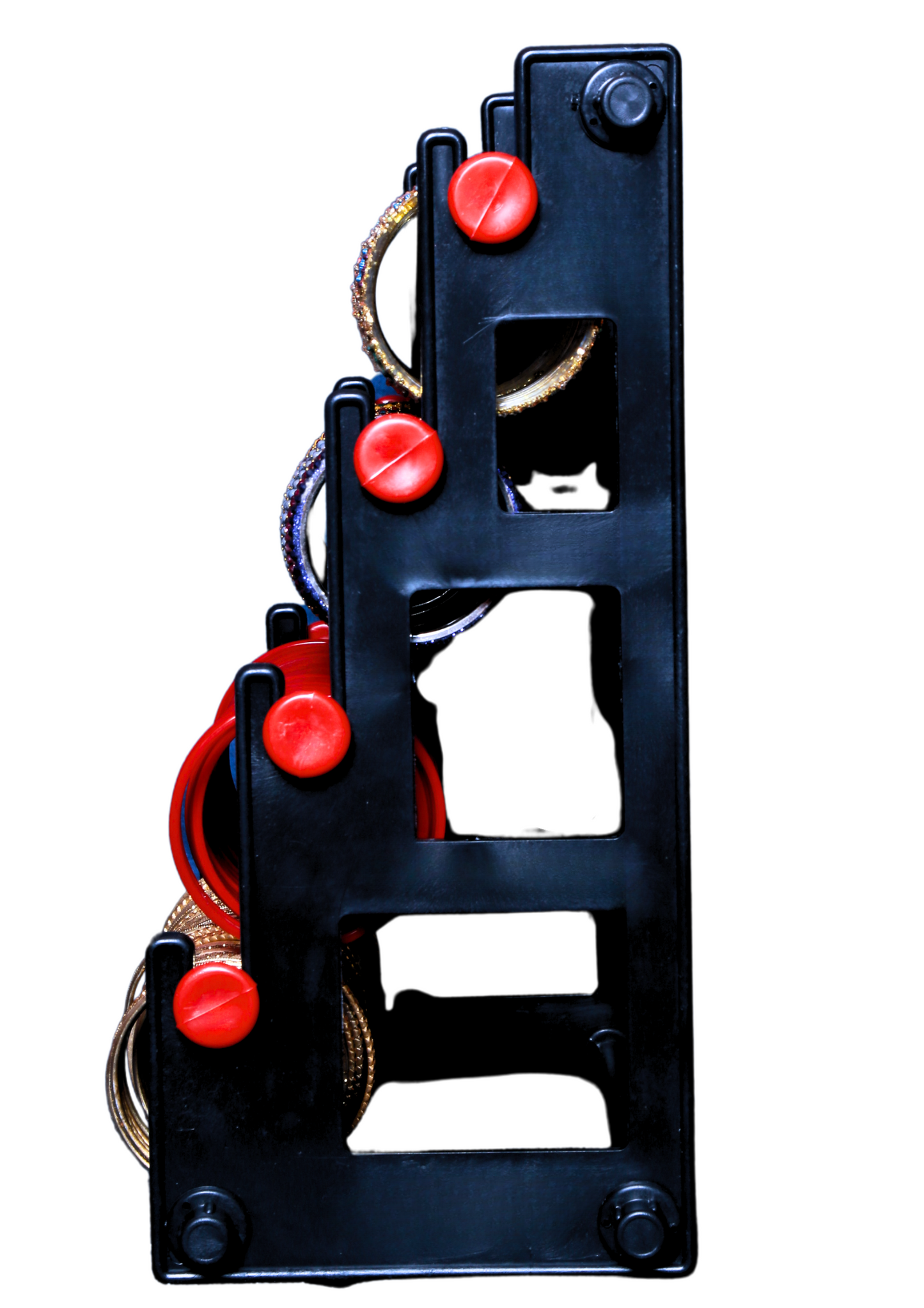 4 Step Single Side Medium Tower(black and red) Plastic bangle stand, Bangle organiser, Bangle display stand, choodi stand, valayal stand