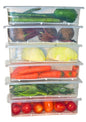 Fridge Storage Box (Pack of 6,&nbsp; 1500ml each) | Fridge Storage Containers | Fridge Organiser Boxes with Drain Trays | Easy Store and Clean Transparent Container boxes | Freezer Storage Boxes